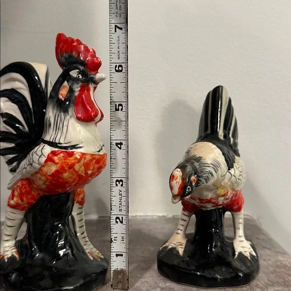 Colorful Rooster and Hen Figurine Set - Picture 2 of 5